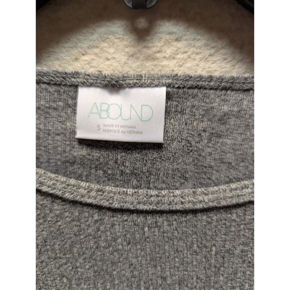 Abound Side Slit Rib Knit Long Sleeve Round Neck Midi Dress Sz Small Grey NWT - Picture 6 of 7